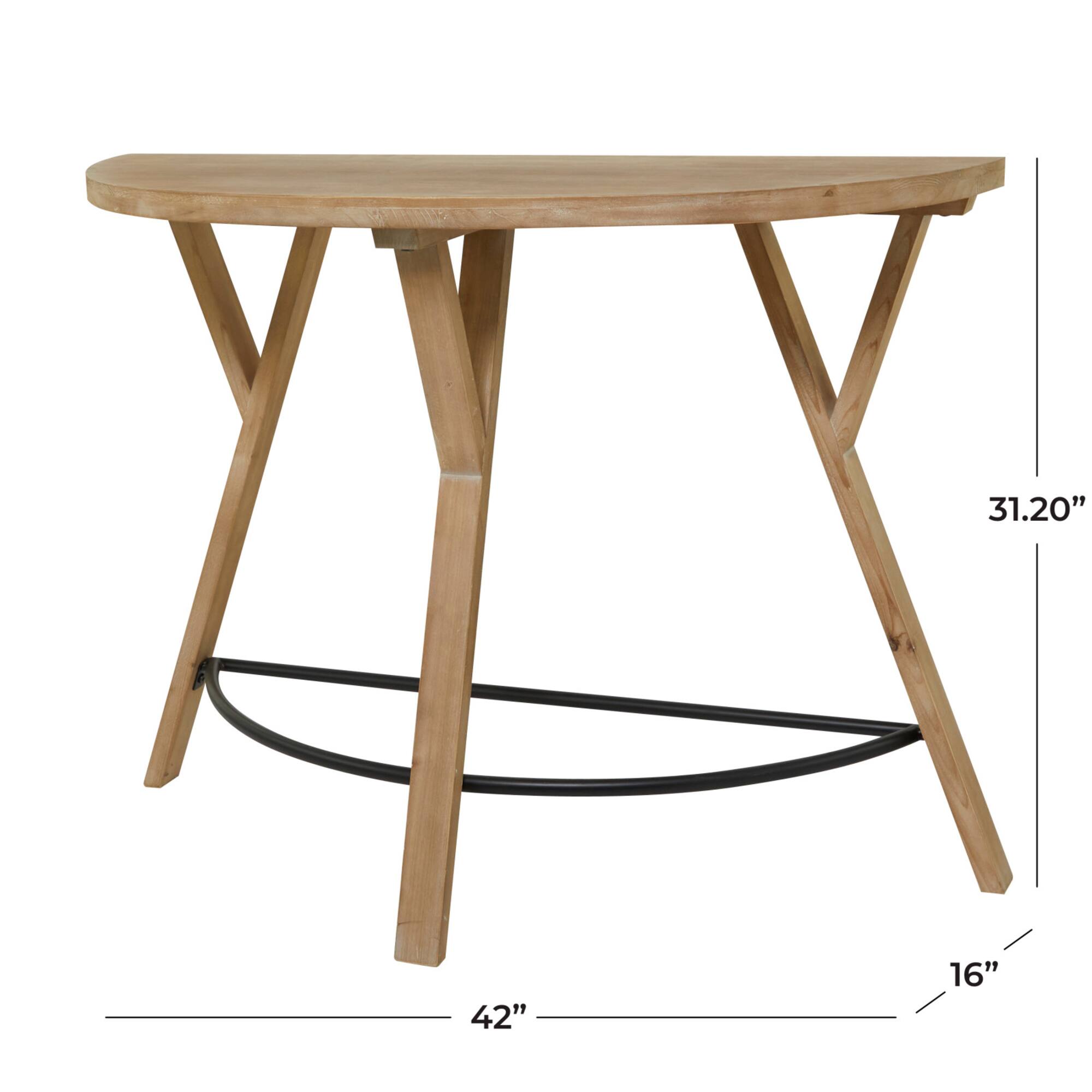 42" Brown Wood Modern Farmhouse Console Table